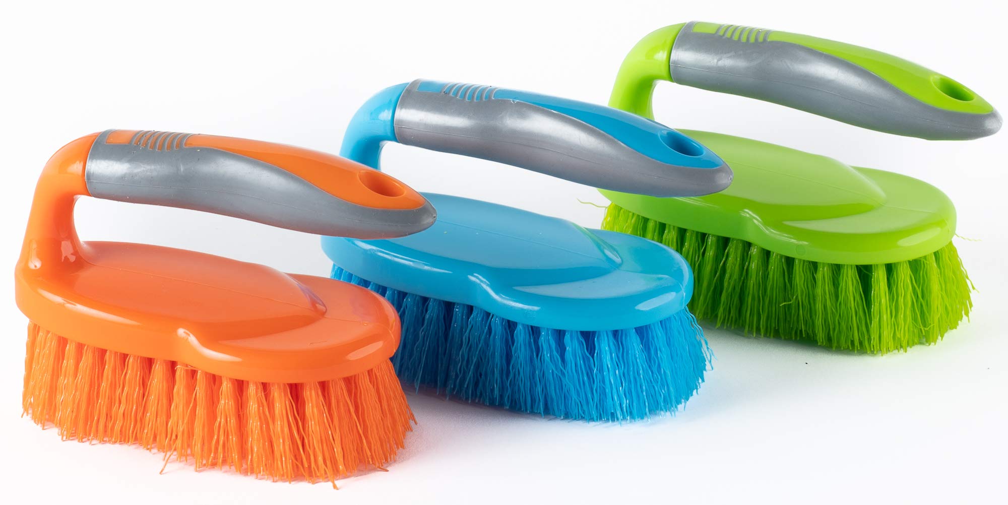 Klickpick Home Pack Of 3 Heavy Duty Scrub Brush with Comfortable Grip, Scrubber Cleaning Brush for Bathroom, Shower, Sink, Floor Scrubbing Brush