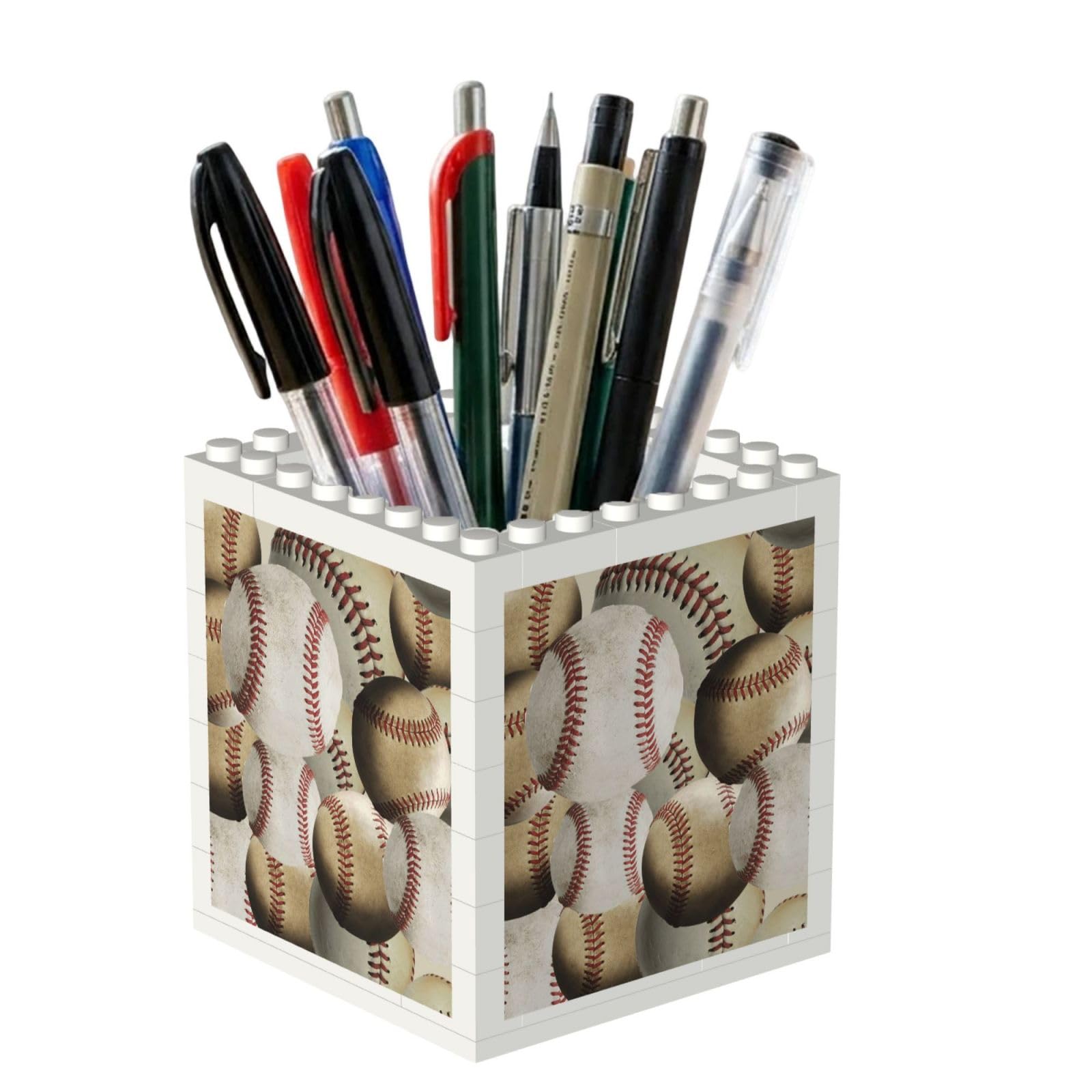 Poadnly Sports Baseball, Pen Pot Pencil Holder for Office Home School, Compact Desk Organiser for Office Stationery