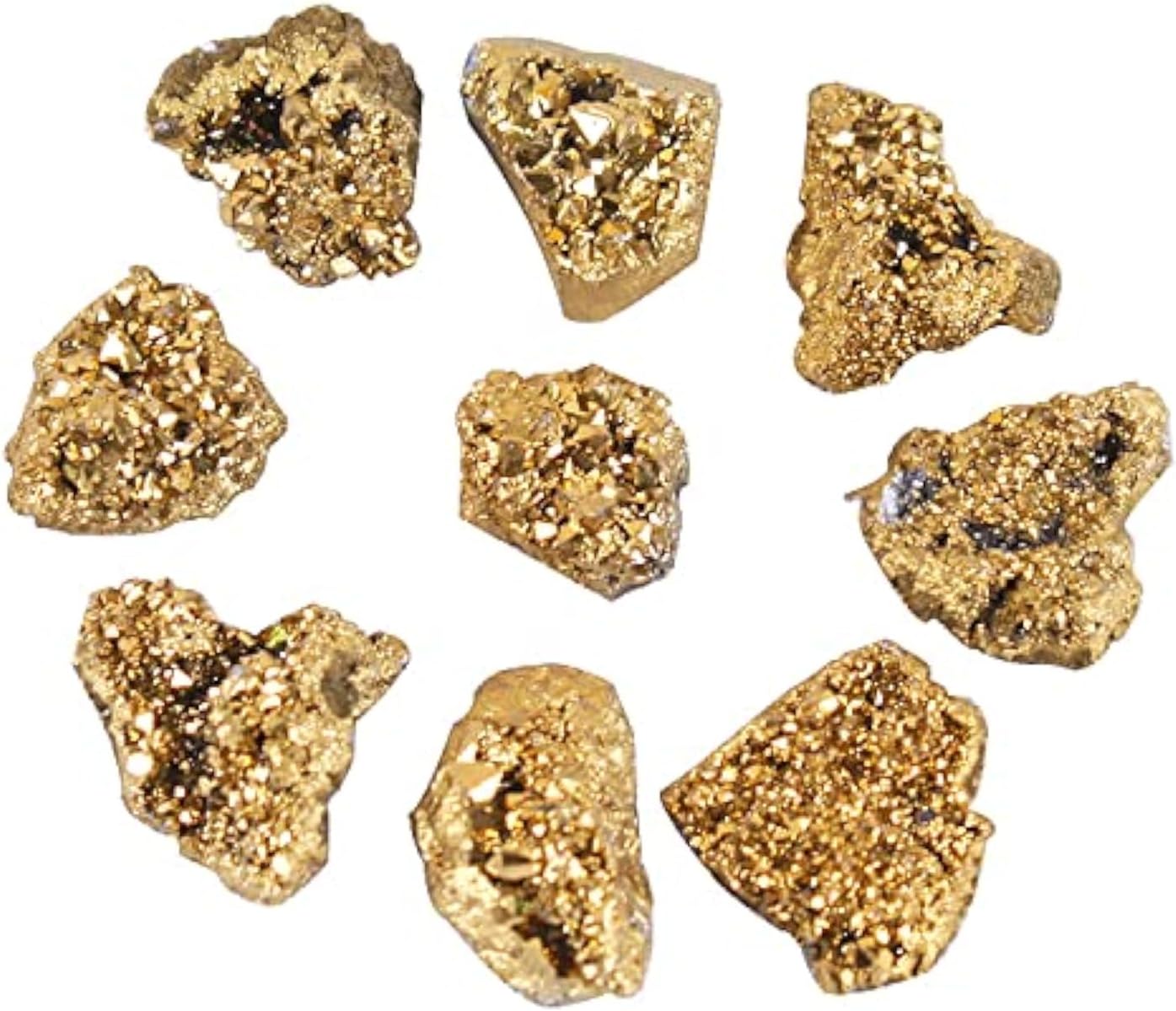 8 Pcs 15-25mm Natural Pyrite Stone Raw Pyrite Crystal for Cabbing Tumbling Reiki Healing (Gold)