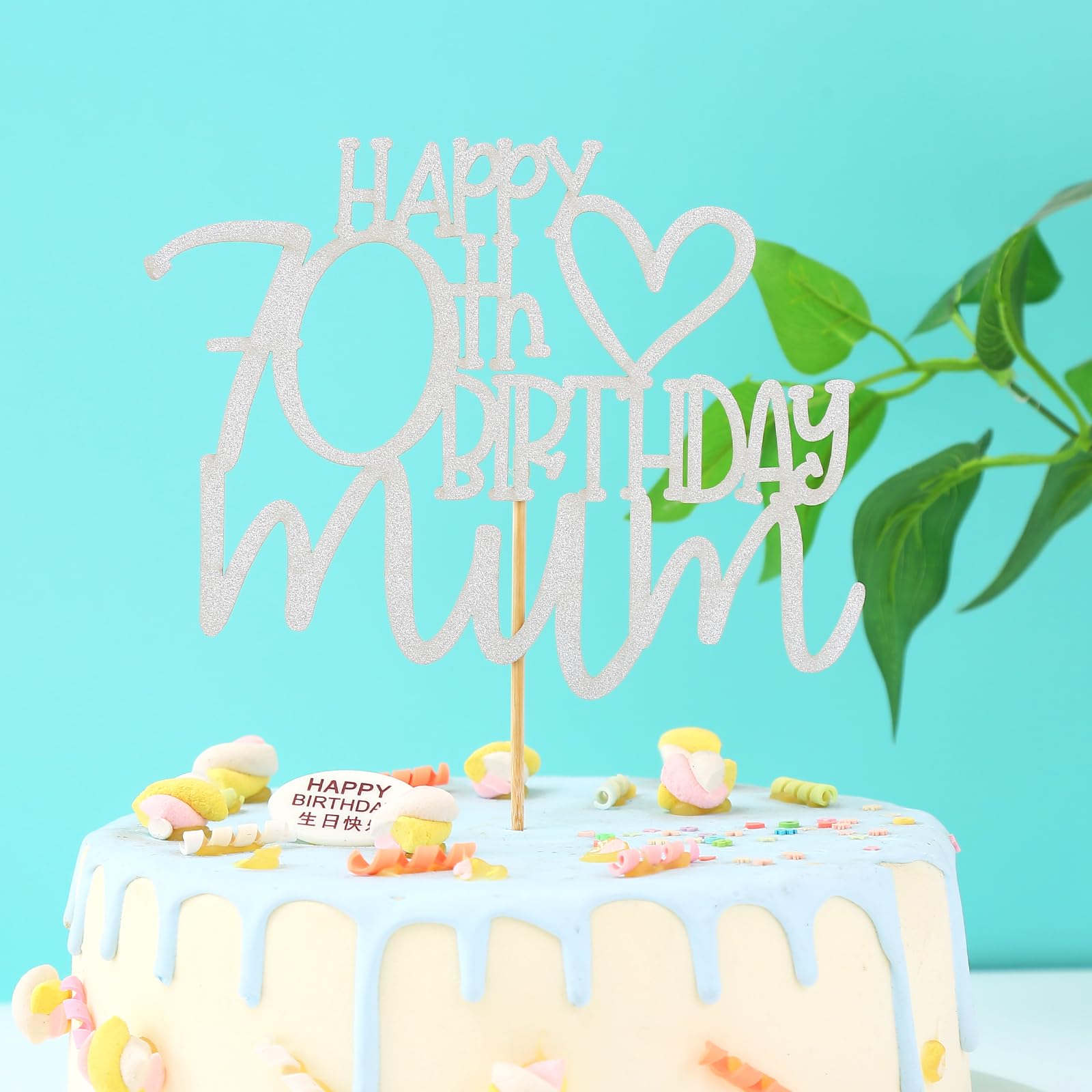 Decorazione per torta con scritta Happy Mothers Day, Best