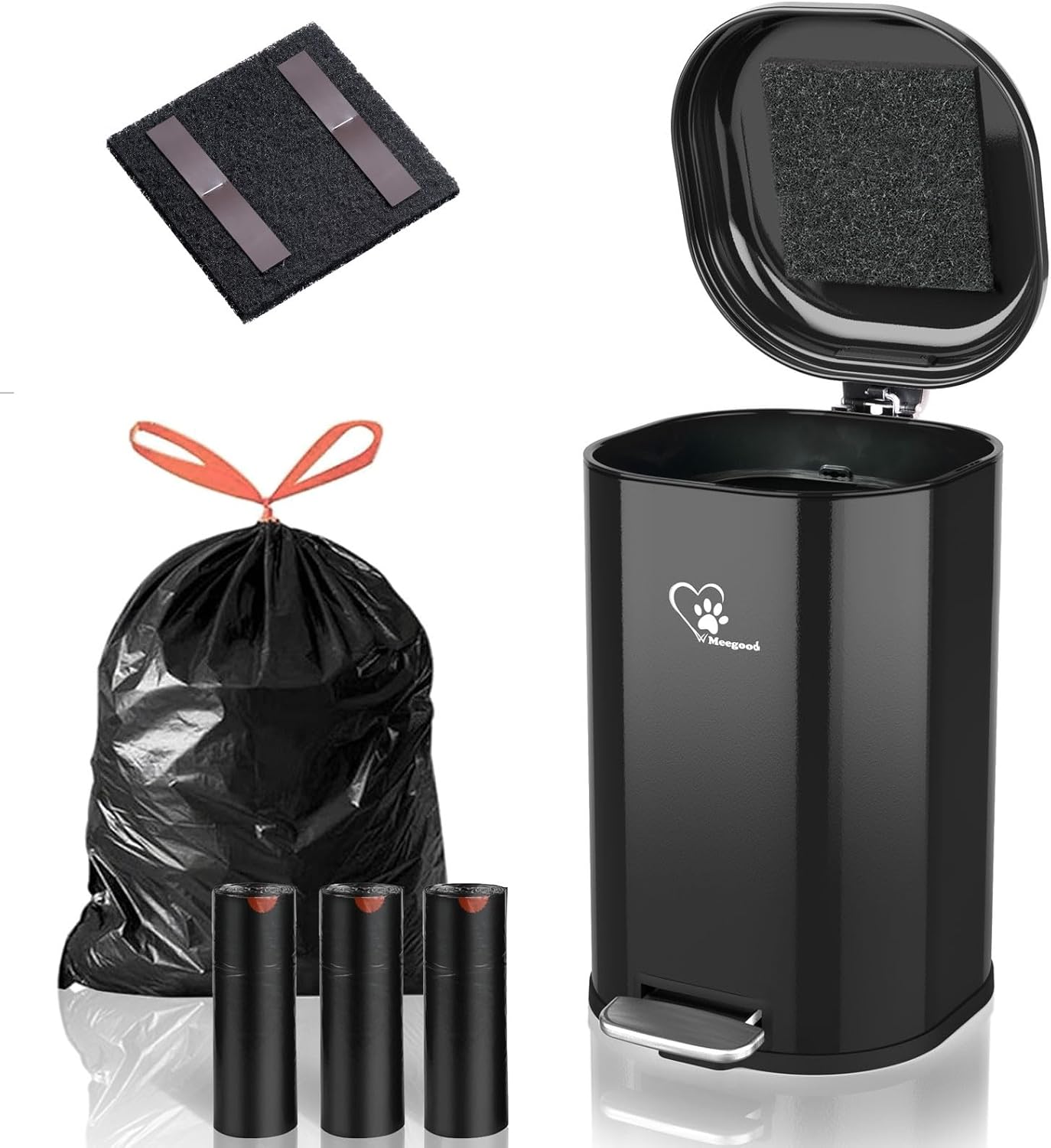 Dog Poop Trash Can Outside and Activated Carbon Filter Odor Control for Indoor/Outdoor Dog Waste for Bathroom,Kitchen