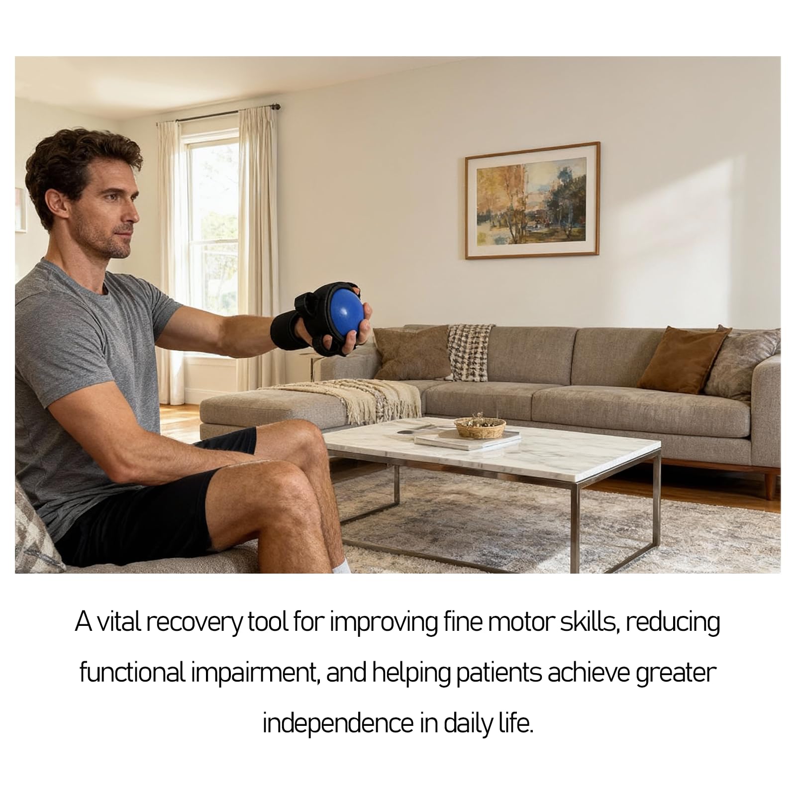 Anti Spasticity Hand Splint with Training Ball - Strap With Adjustable Finger Size,Orthosis Brace for Stroke Recovery, Spasm & Hemiplegia Rehabilitation for Adults - Hand Therapy Equipment for Functional Impairment — Amazon image 7