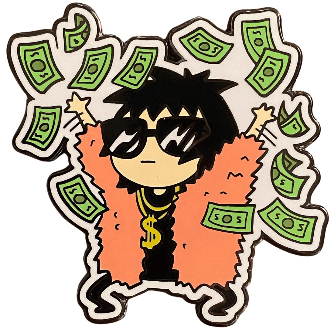 Zen Monkey Studios x Sarah's Scribbles Collectible Enamel Pin: Big Spender