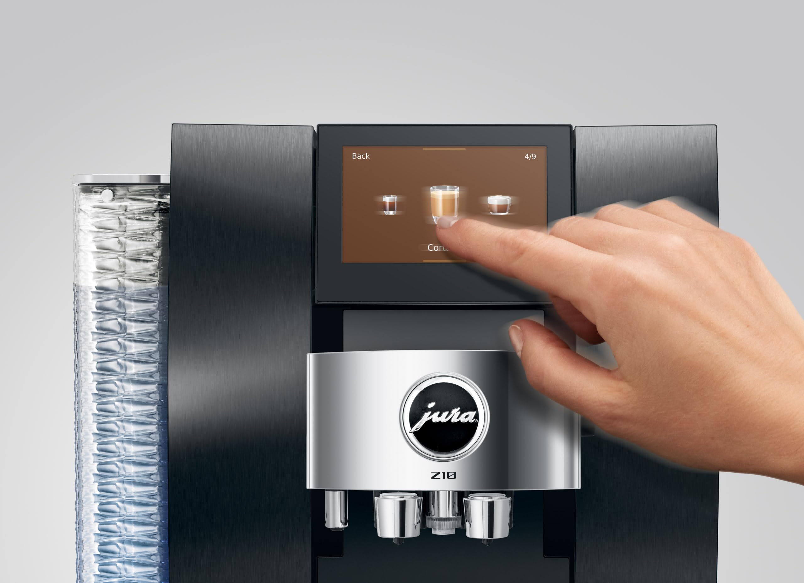Jura Z10 Macchina da Caffè Automatica, Aluminium Black, Display Touch 4.3", WiFi, 51 Bevande, serbatoio da 2.4L