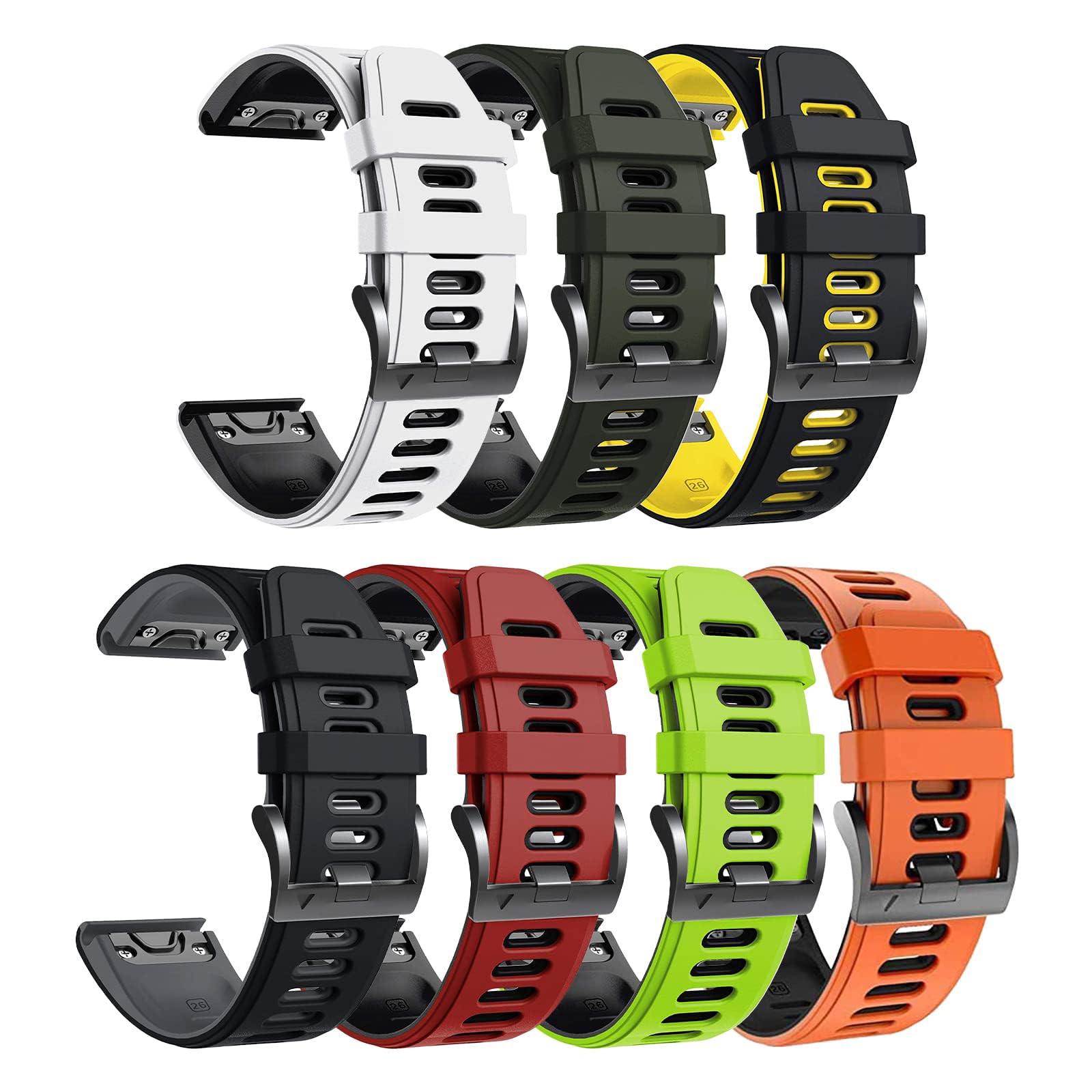 NotoCity Cinturino per Garmin Fenix 6X/Fenix 6X PRO/Fenix 3/Fenix 3 HR/5X/Fenix 5X Plus/, 26mm Cinturino di Ricambio in Silicone, Braccialetto Quick-Fit, Colori Multipli.
