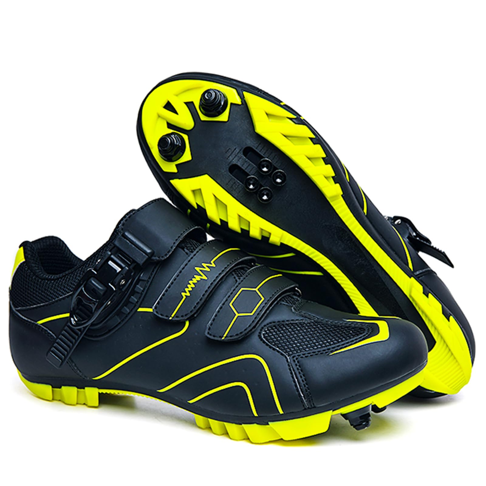 NGARY Zapatillas De Ciclismo Hombre Mujer, Zapatos Montaña Exterior MTB Compatibles con Shimano SPD 2 Pernos Pedales, Amortiguadoras Zapatos Bicicleta