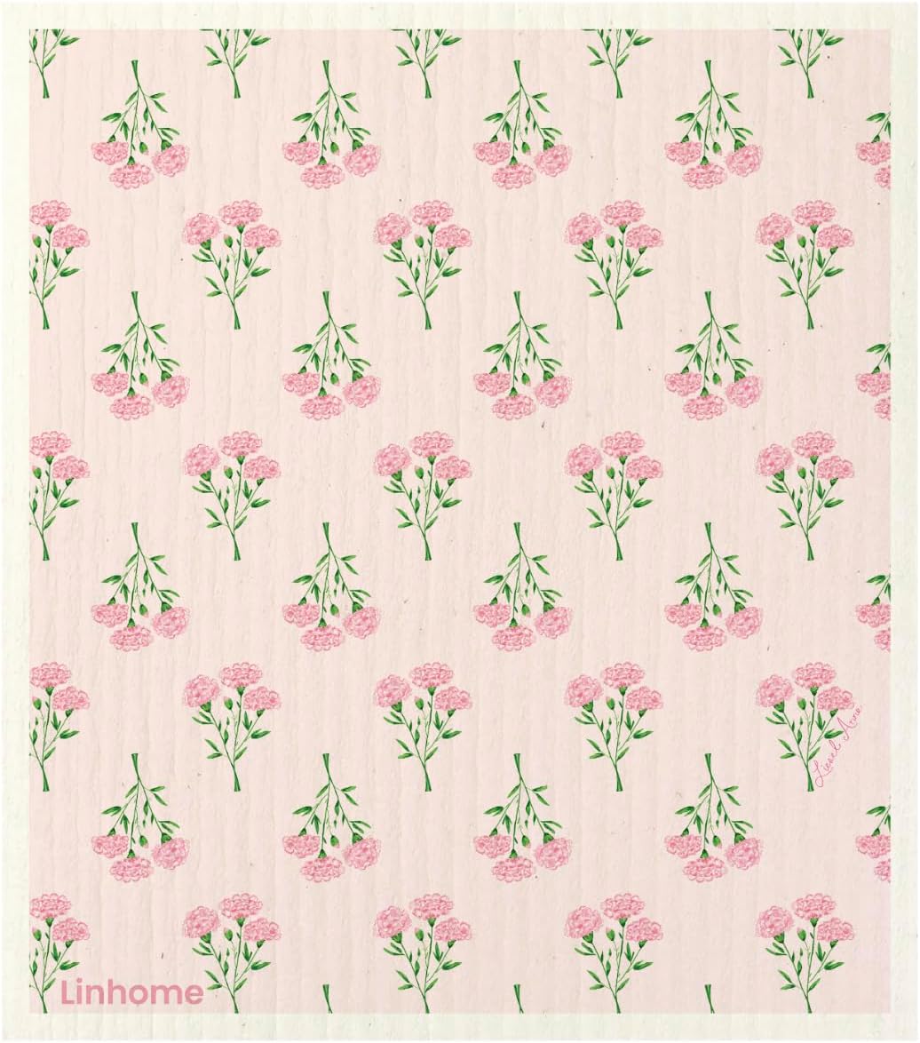 Garden Collection Swedish Dishcloth, Reusable Paper Towel, Super Absorbent Cellulose Sponge, Kitchen Cleaning Cloth, Washable & Compostable (Blooming Garden - 5 Pack)