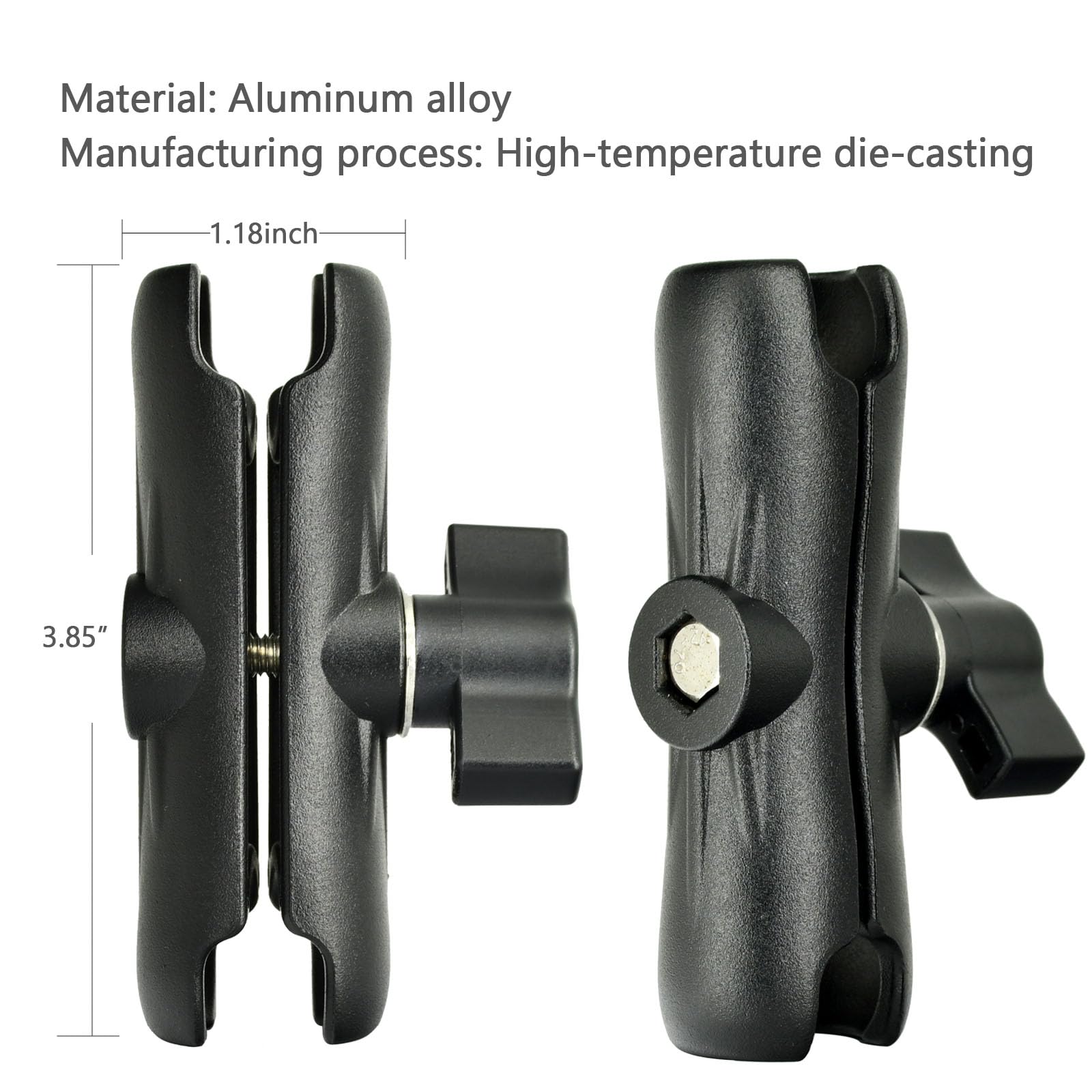 VAUBORTTI Soporte de aluminio con base de bola de diamante y placa redonda estándar de la industria, patrón de agujero AMPS de 1 pulgada, soporte de bola compatible con RAM tamaño B