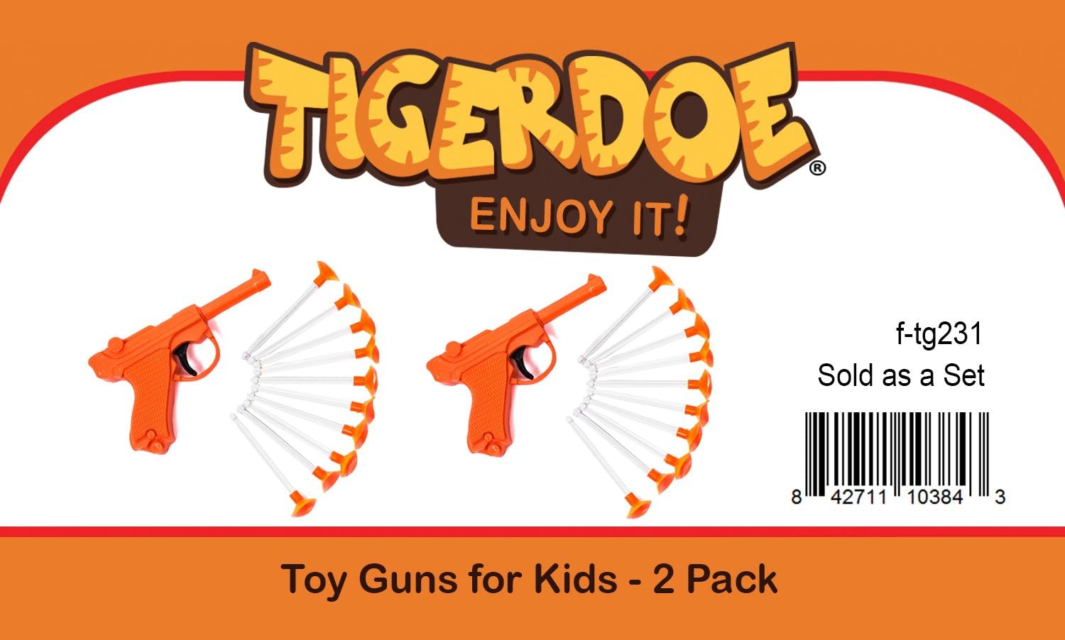Toy Guns - (2 Pack) - Toy Dart Guns for All Ages - Blaster Toy Gun with Darts - Dart Shooter Toys for Kids- 2 Guns and 20 Darts - Fun Activities for Boys and Girls - Toys by Tigerdoe