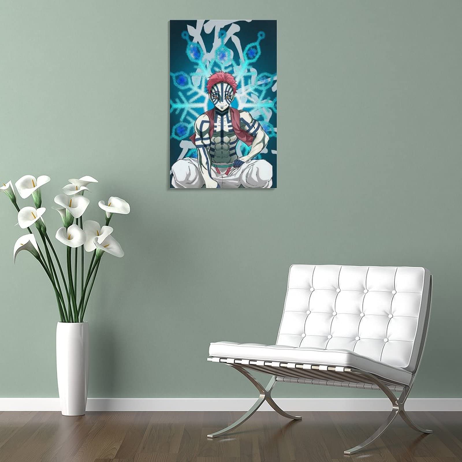 JKLM Impression Sur Toile « Demon Slayer Akaza » - Décoration Murale Moderne Pour Chambre à Coucher - 40 X 60 Cm