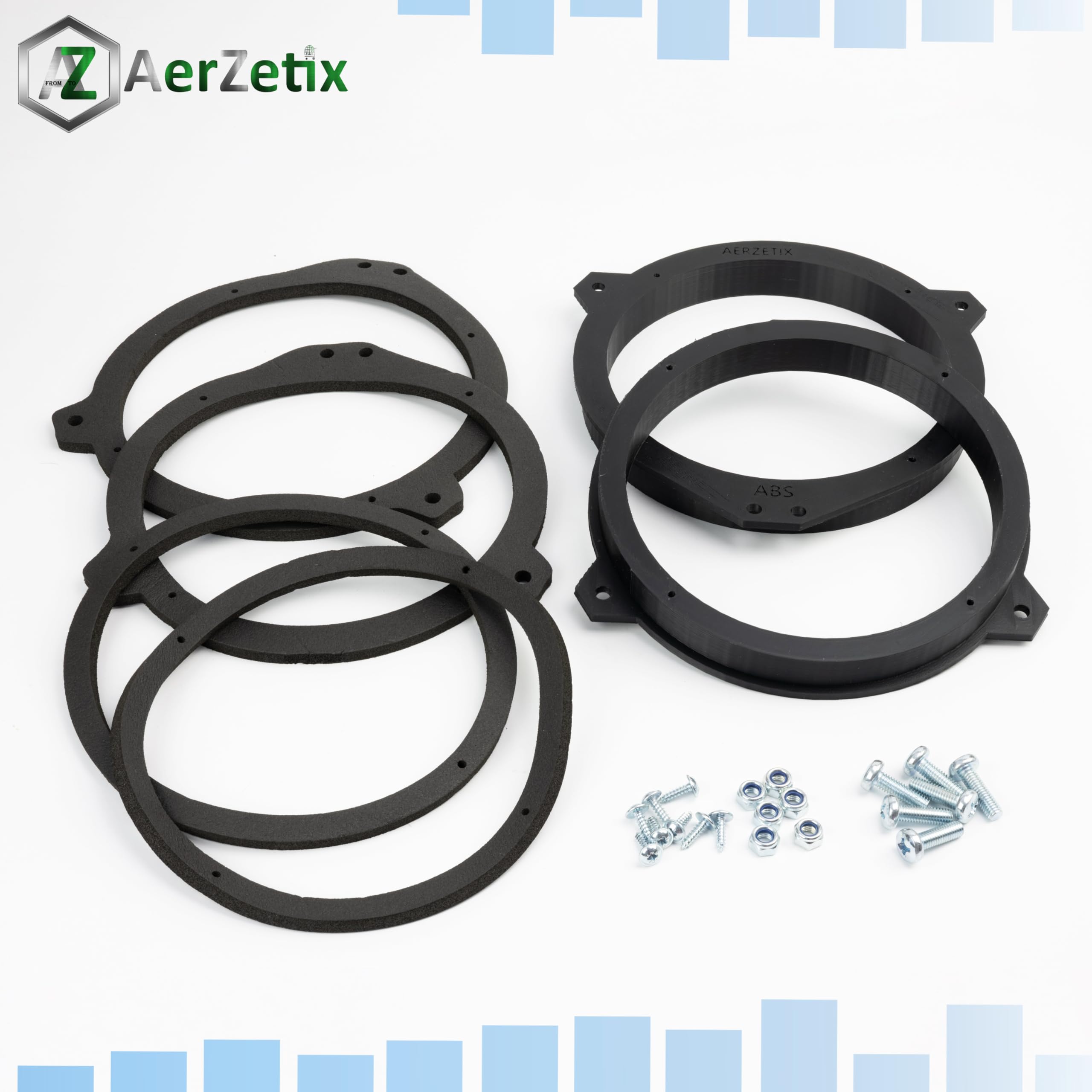 Aerzetix | Kit 2 adattatori per altoparlanti Ø165 mm | portiere anteriori | compatibile con Renault Trafic