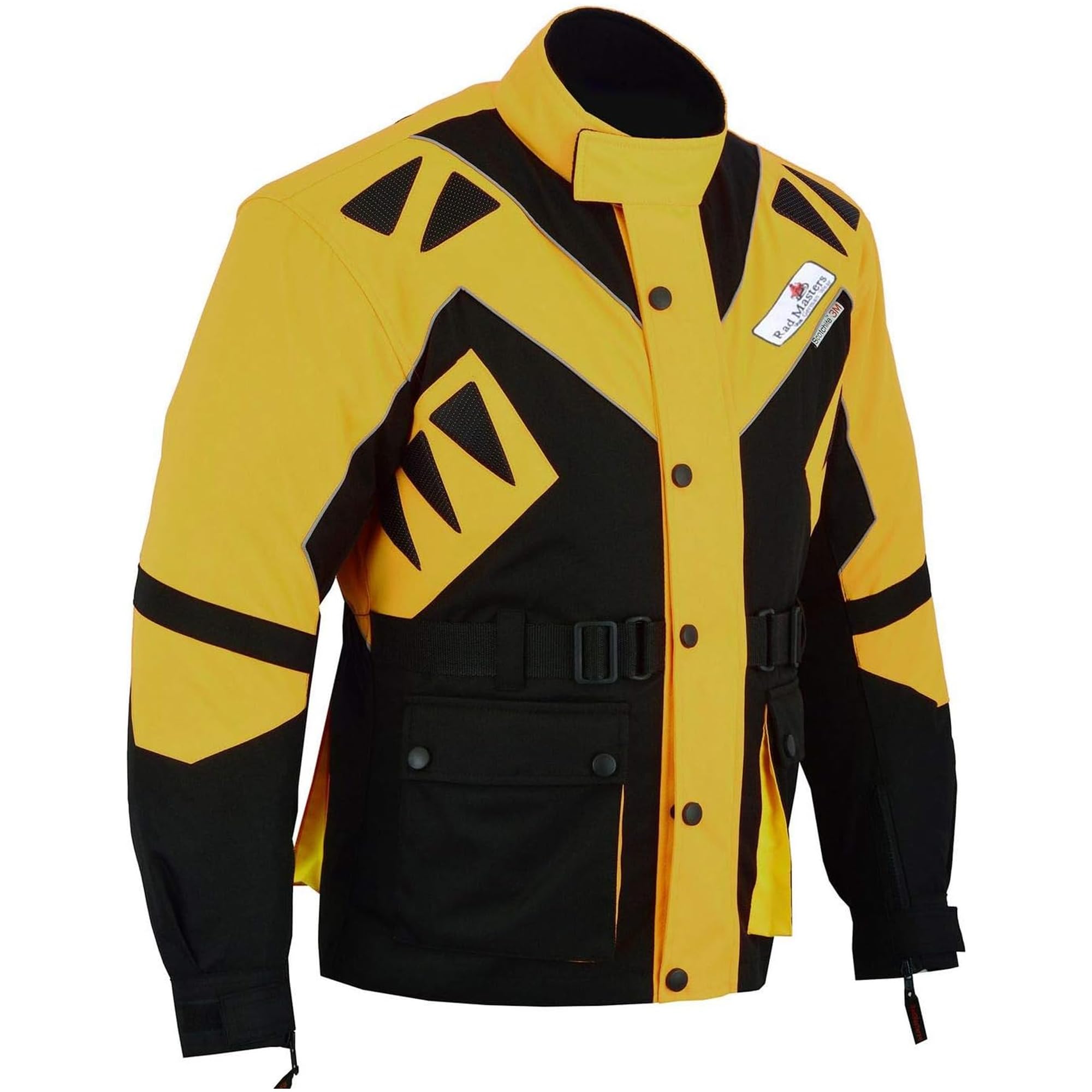 German Wear Motorradkombi Herren 2-teiler mit Protektoren Motorradanzug Textilien Motorradjacke & Motorradhose motorrad kleidung Gelb - 56