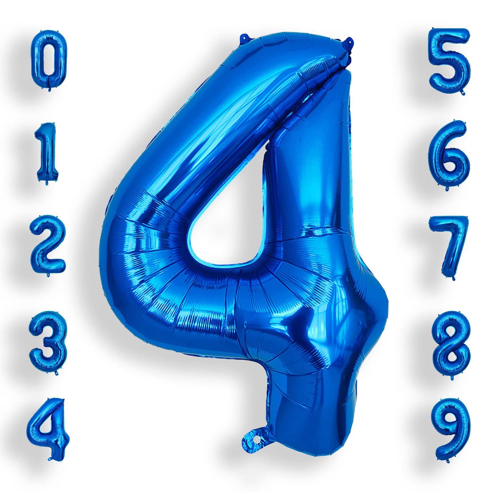 AULE 40 Inch 4 Blue Balloon Number Foil 0-9 Birthday Big Numbers