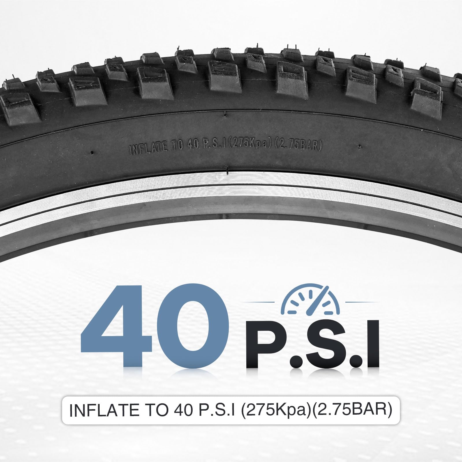 27.5/29 pulgadas MTB neumáticos manguera Set 27.5x2.4 60-584 / 29x2.4 60-622 – Perfil de tacos hasta 40PSI + 2 palancas de neumáticos