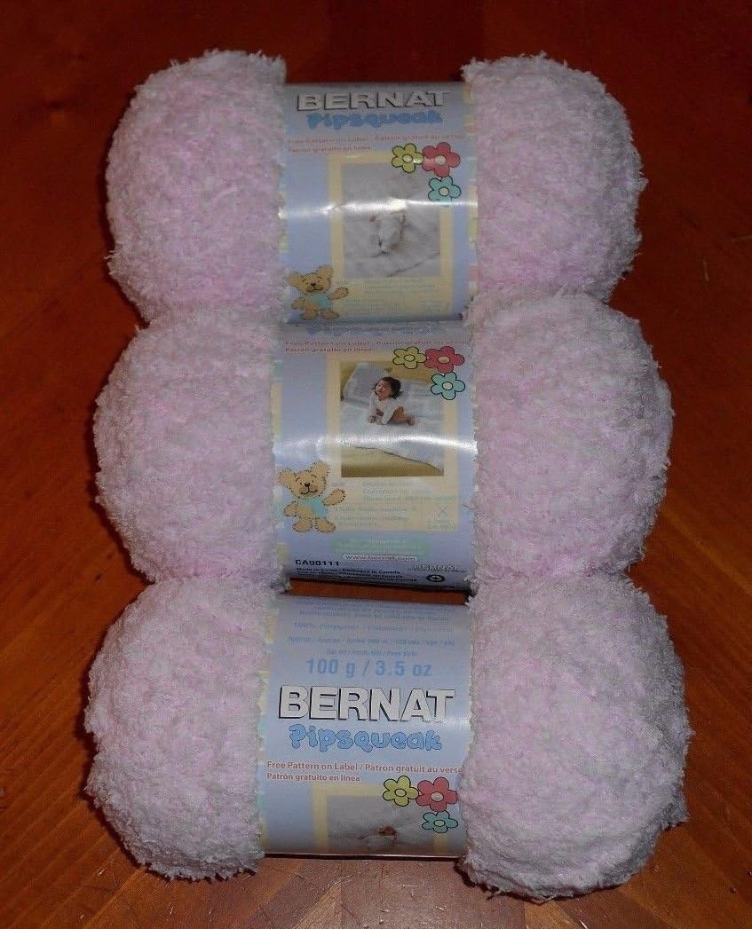 Bernat Pipsqueak Yarn Lot Of 3 Skeins (Pretty Pink 59420