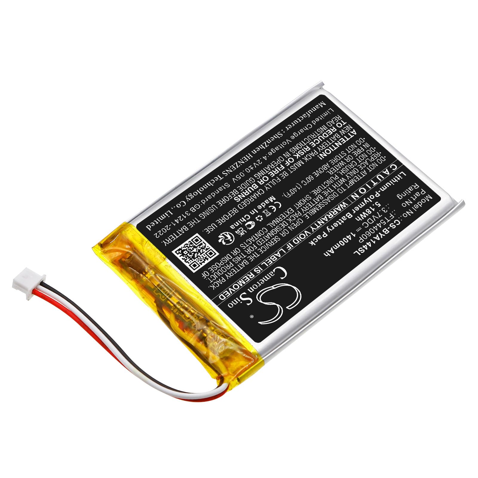 TECHTEK Batterie 1400mAh Compatible avec [Babymoov] A014416, A014417, A014420, Babyphone Yoo-Feel, Babyphone Yoo-moov, Yoo-Travel remplace FT544060P