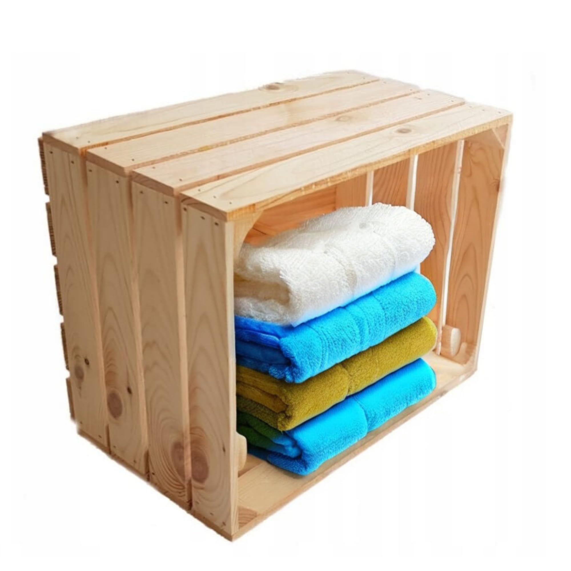 3 Stück Holzkisten B:50xH:30xT:40 Geschenkkorb Leer Kiste Groß Deko Weinkiste Holz Obstkiste Nature Box