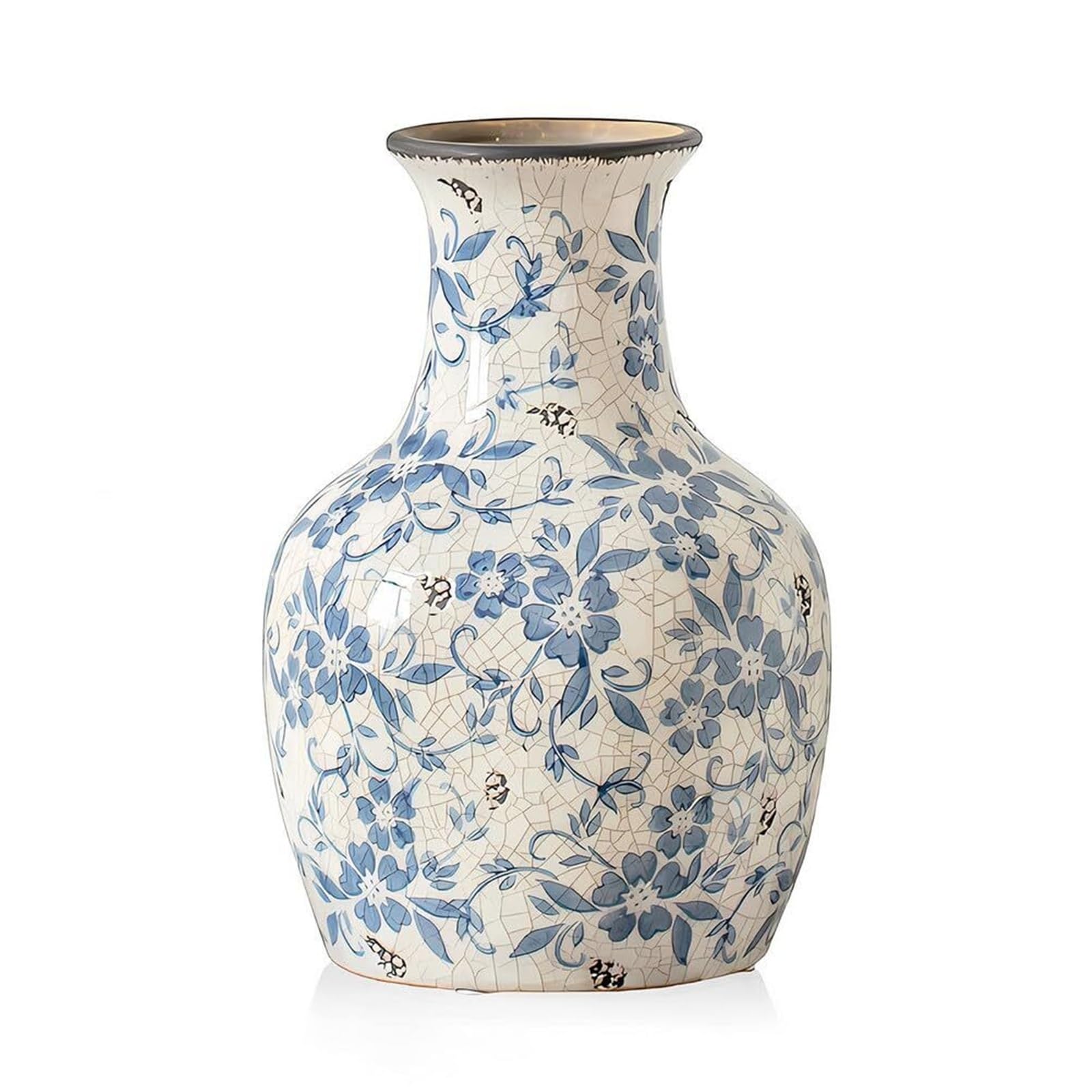 Vase en porcelaine craquée chinoiserie pour sublimer une étagère vide avec élégance