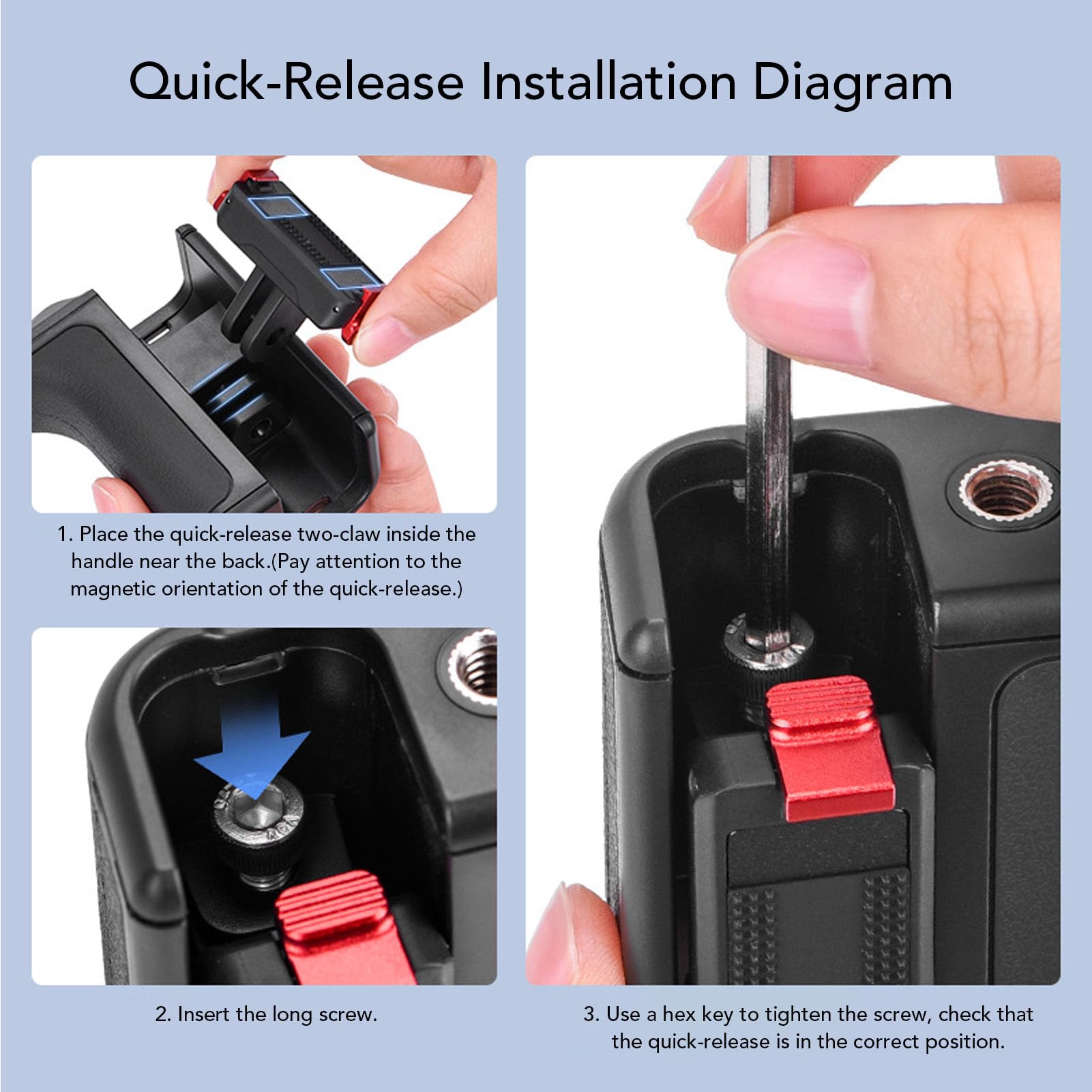 Kit Impugnatura per 5 Pro con Sgancio Rapido Magnetico e Design Antiscivolo per Fotografia di Strada in Plastica Ergonomica