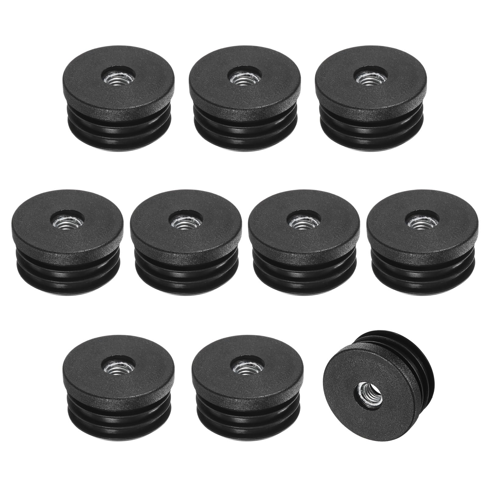 M METERXITY 10-Pack Inserts for Round Tubes with M8 Thread, 1.5" (38mm) OD Plastic Tube Insert for Chair/Table/Caster
