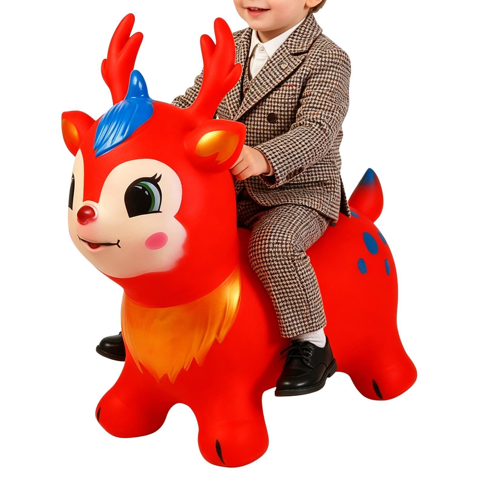Caballo Saltarín,Inflable Caballo de Montar,Animal Saltarín para Niños - para Uso en Interior y Exterior, Casa, Preescolar, Zona de Juego, Viaje, de Cumpleaños