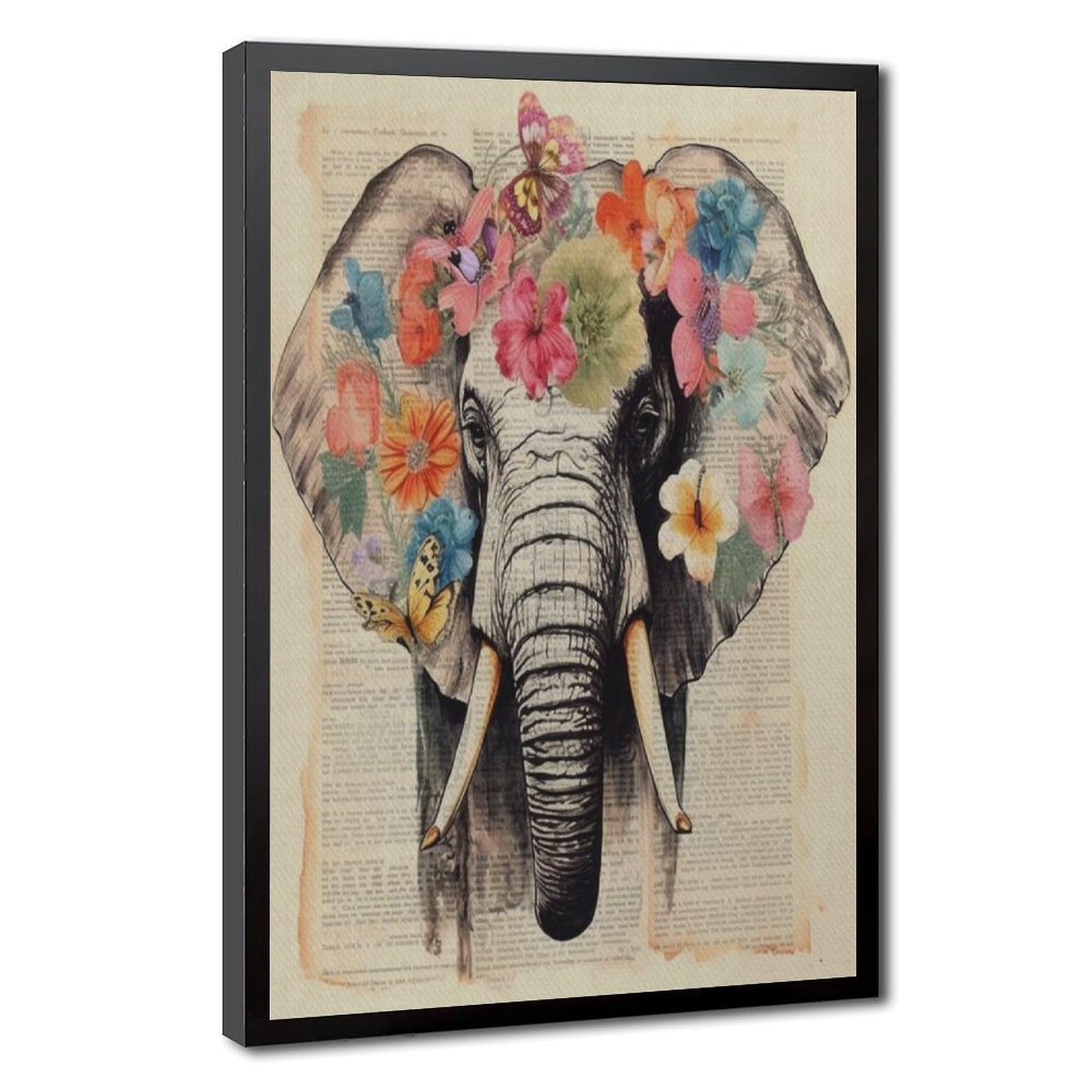 Bareronor Watercolour Elephant Poster Canvas Poster Bedroom Decor Landscape Office Room Decor Gift 24" L X 36" W