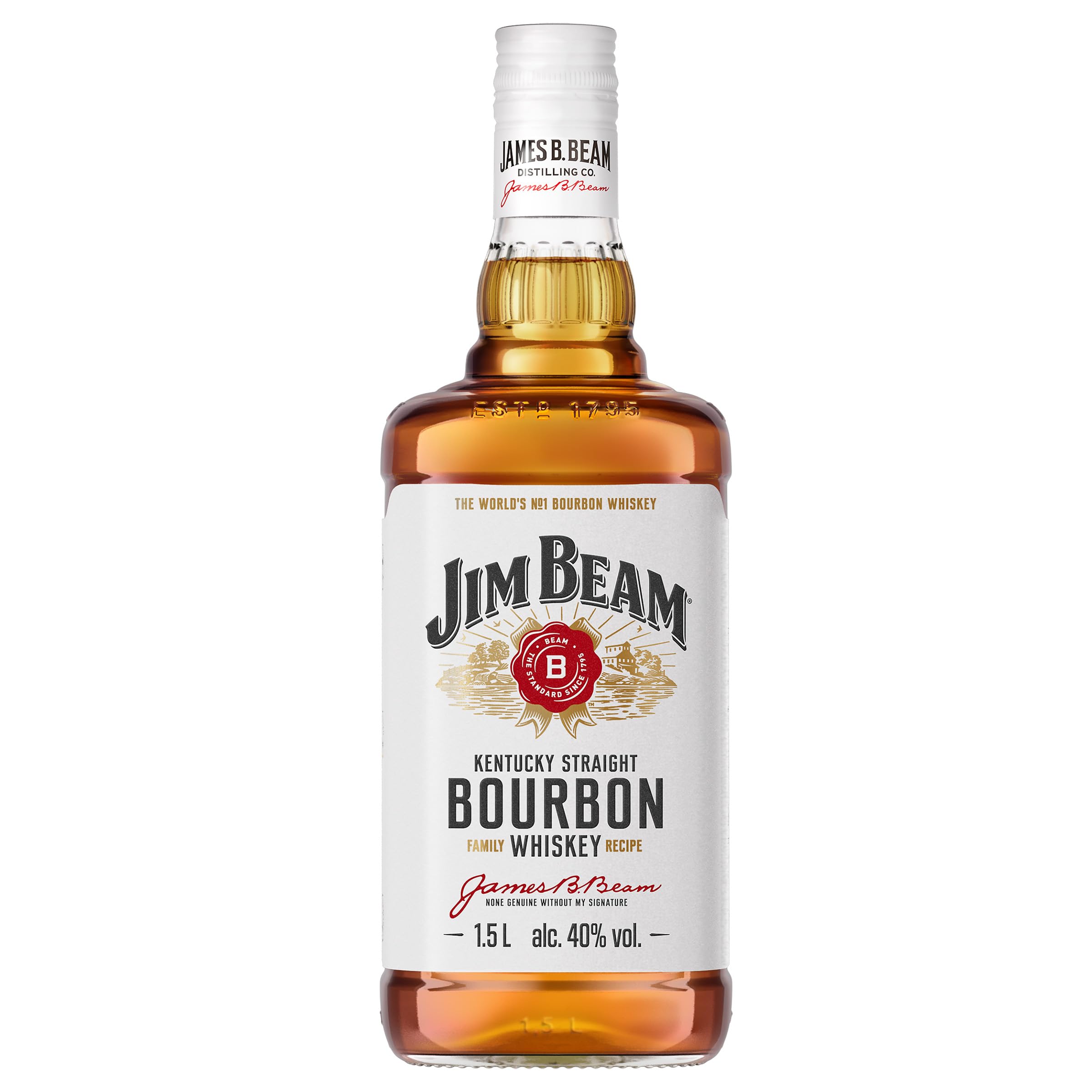 Jim Beam White | Kentucky Straight Bourbon Whiskey | vollmundiger und milder Geschmack | 40% Vol. | 1,5l