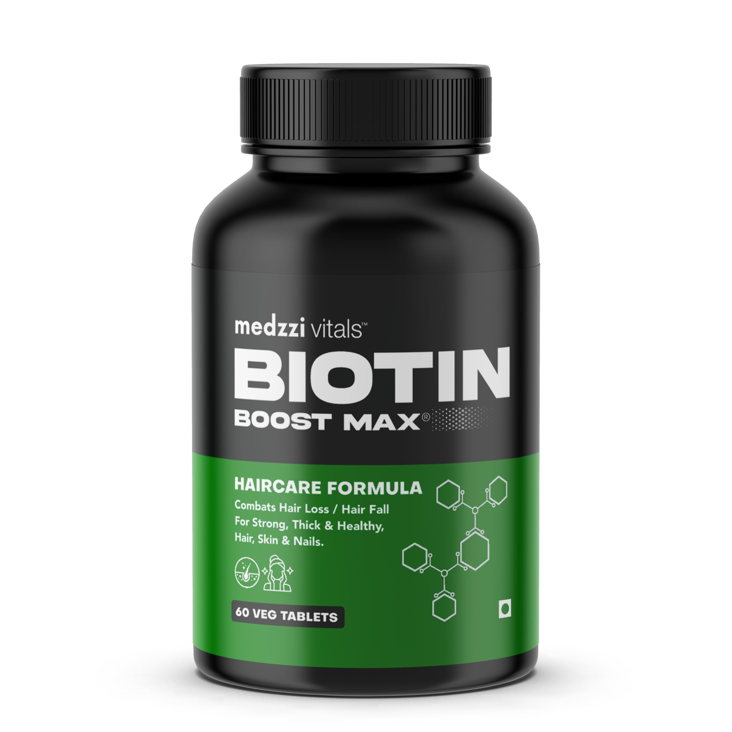 Medzzi Vitals Biotin Boost Max | Biotin Tablets for Hair Growth | Multivitamin Supplement for Strong Hair and Glowing Skin, Fights Nail Brittleness| For Both Men & Women| 60 Veg Biotin Tablets (B0D7ZV5GC8) Amazon Price History, Amazon Price Tracker