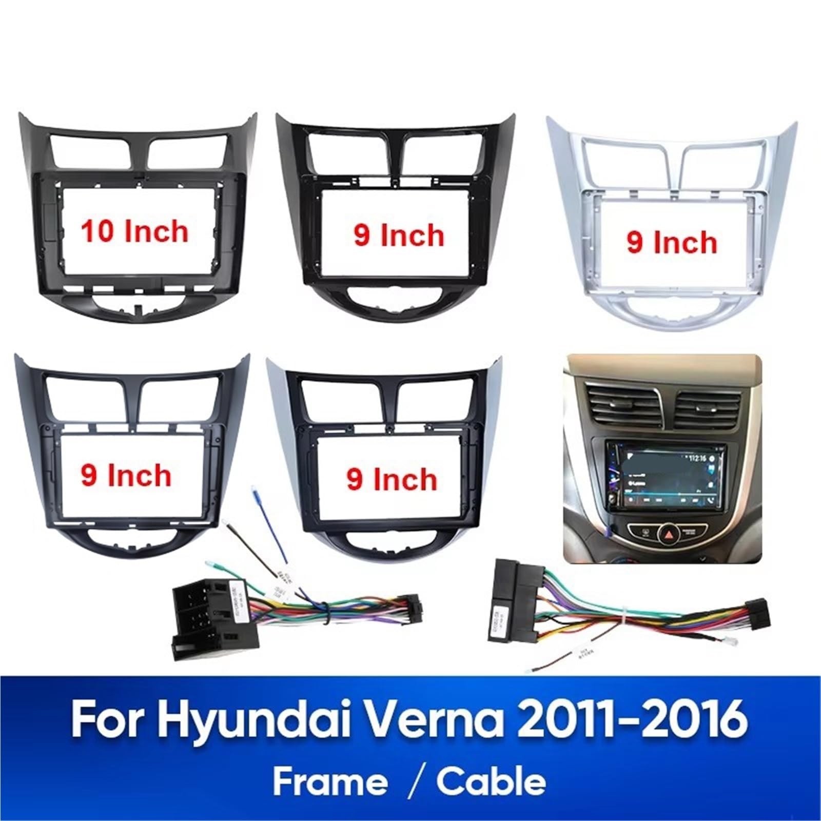 Rama radia samochodowego Car Radio Fascia Frame Fit For HYUNDAI 20112016 Car Mounting Installation Frame Panel Fit For Dash Multimedia Cable