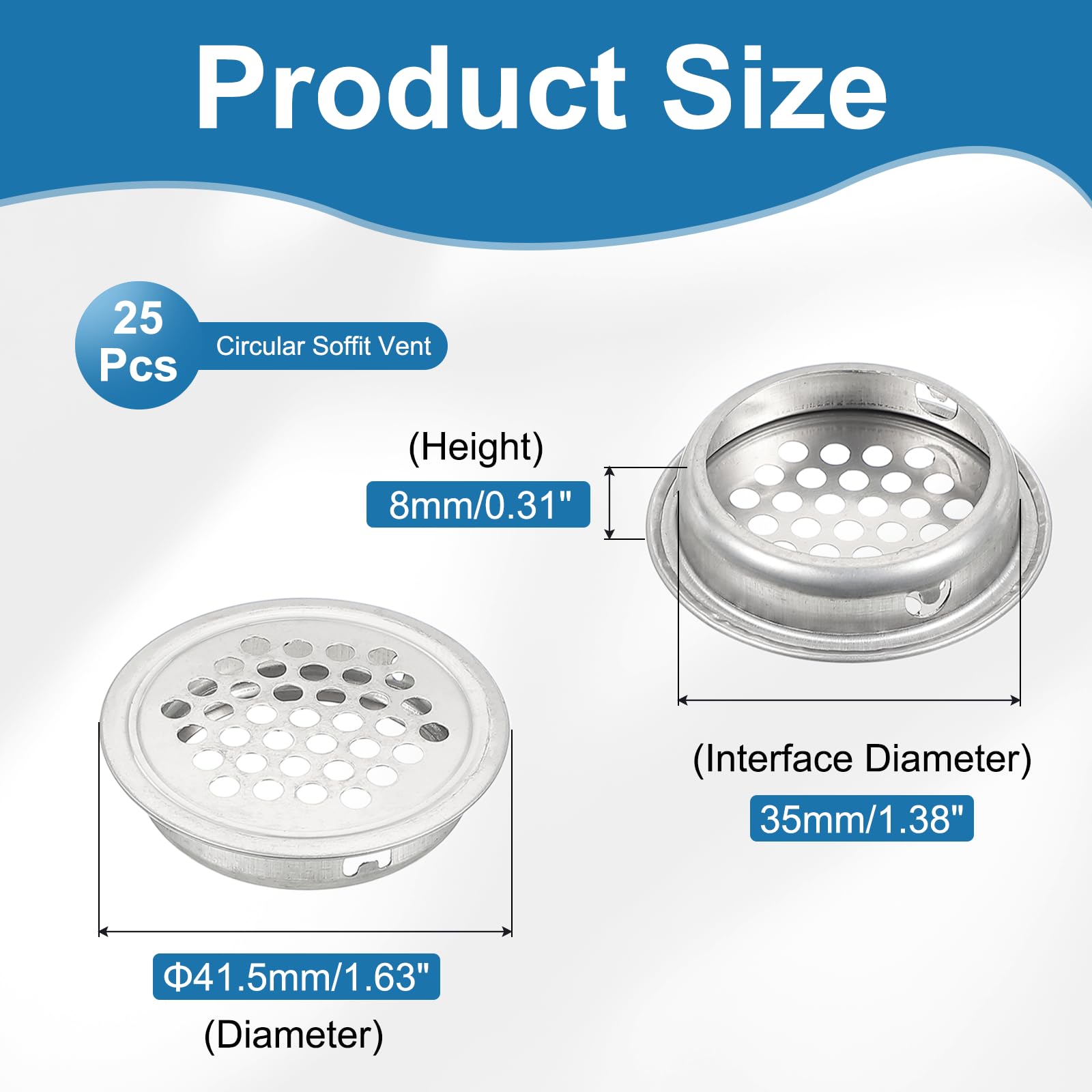 PATIKIL 41.5mm Circular Air Vents - Image 2