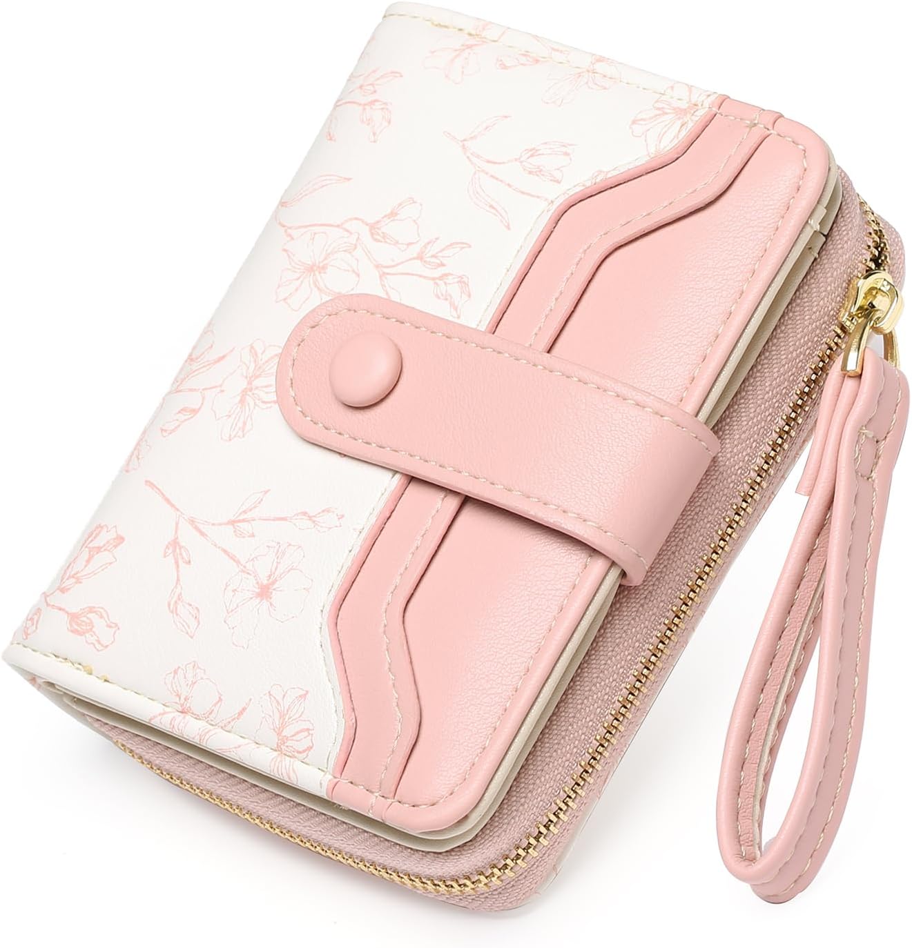 Small Purses for Women Leather RFID Blocking Bifold Zipper Pocket Credit Card Holder Womens Wallets with ID Window