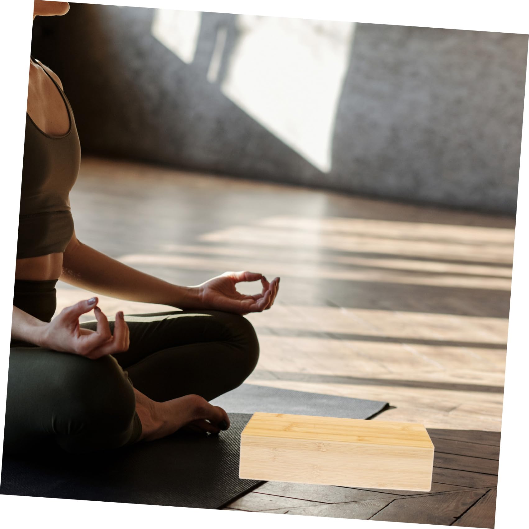 TOYANDONA Mattoncino Yoga in Bambù Naturale per Allenamento Danza e Yoga, Blocco Antiscivolo Leggero e Resistente, per Esercizi di Flessibilità a Casa