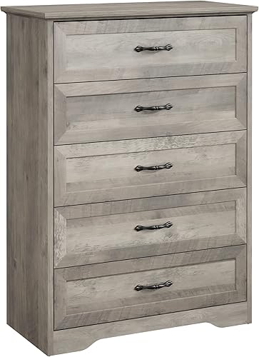 IDEALHOUSE Cómoda para dormitorio con 6 cajones cómoda de madera para armario sala de estar pasillo guardería dormitorio de niños gris
