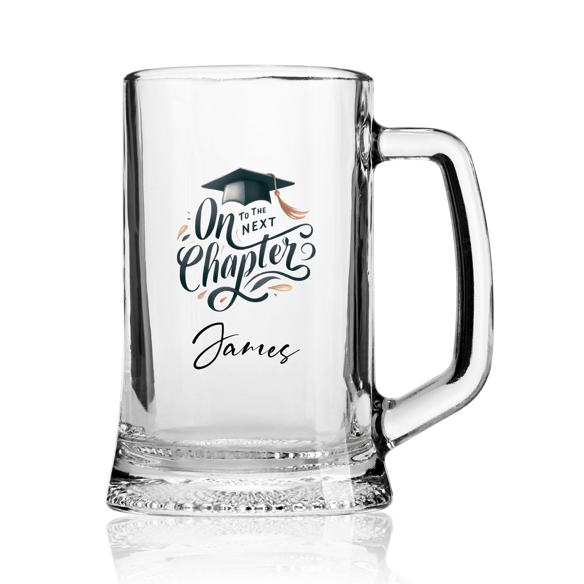ukgiftstoreonline Personalised Graduation Beer Glass Tankard, 1 Pint, Sturdy Base, Keepsake (Next Chapter)