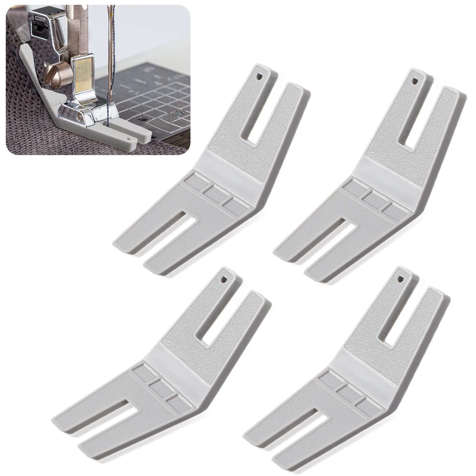 4PCS Hump Jumper Sewing Tool, Button Sewing Tool Hemming Tool for Seam Aid & Rolled Hemmer Foot, Button Clearance Plate Presser Foot, Essential Sewing Accessories and Tools