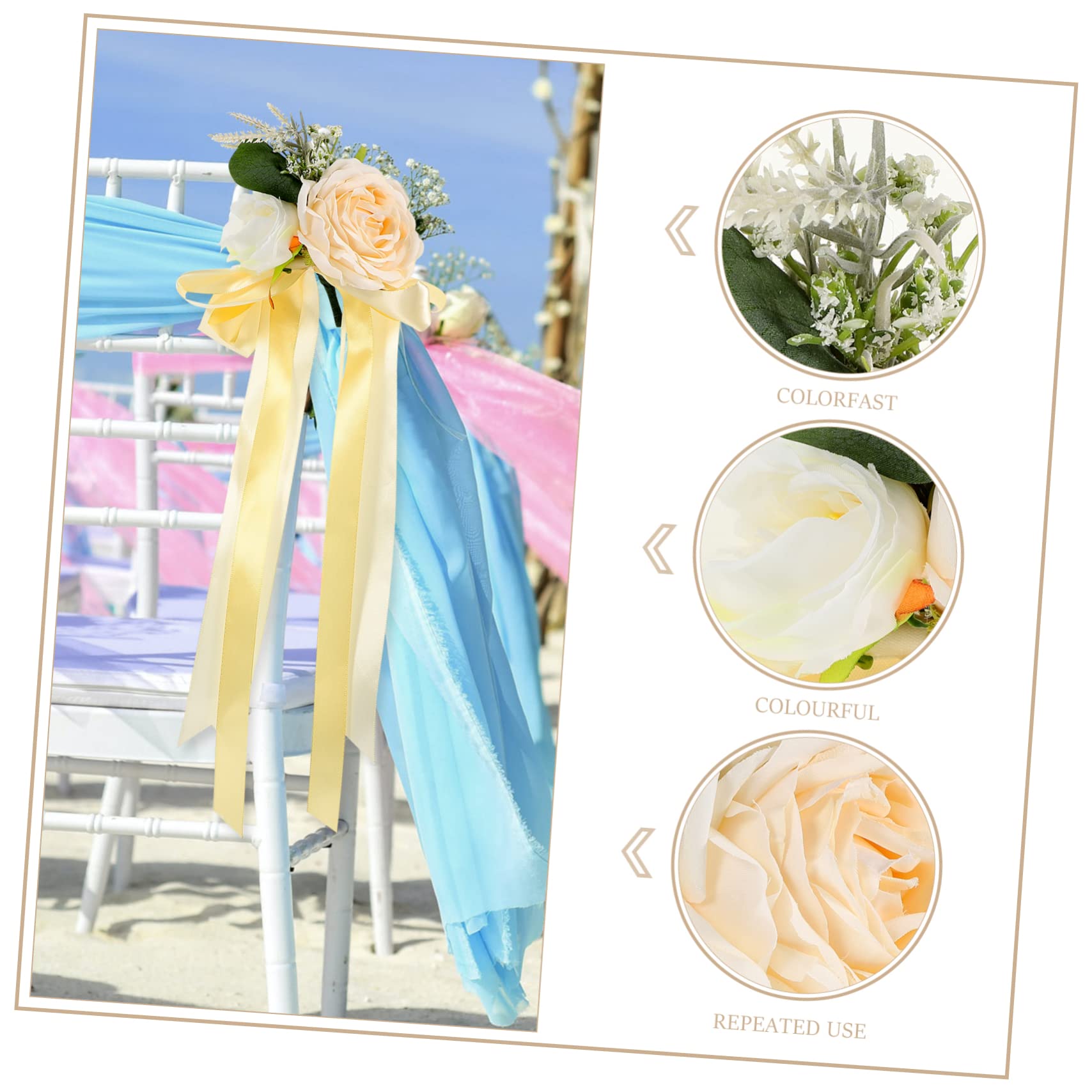 STOBAZA 8stücke Hochzeitsauto Blumen Dekoration Für Rückspiegel Simulation Rosen Für Brautwagen Elegantes Auto- Ergänzung Für Hochzeitsfeierlichkeiten