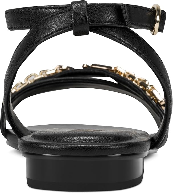 KARL LAGERFELD womens Christiano Strappy Flat Sandal