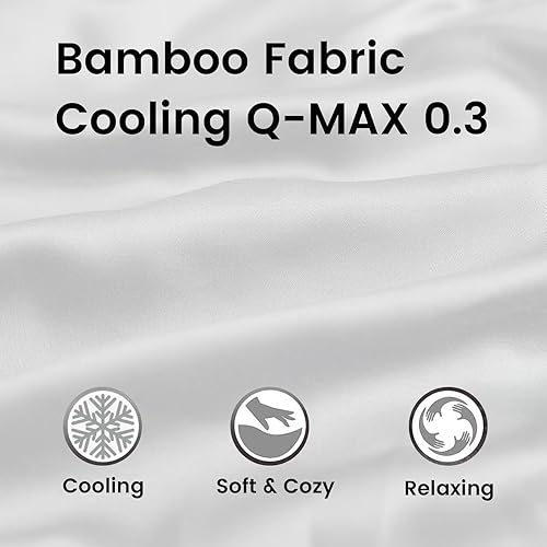 Miniatura 4 de Weighted Idea Manta con peso refrescante tamaño King con funda de edredón de bambú (94 x 96 pulgadas, 30 libras, color blanco, 2 en 1), material