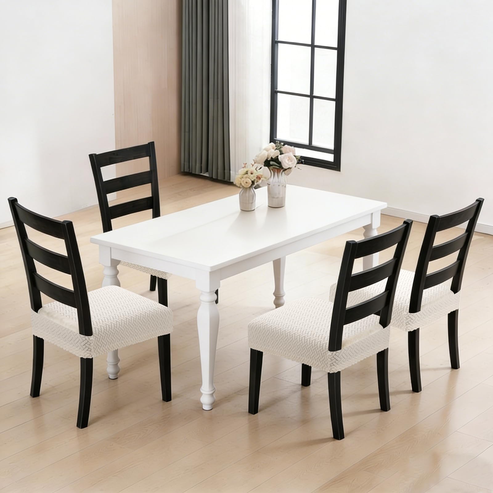 Fuloon Fundas para Sillas, Pack de 6 Fundas Sillas Comedor Impermeable,Fundas Protectoras para Sillas Elasticas,Funda Asiento Silla Desmontables Lavables