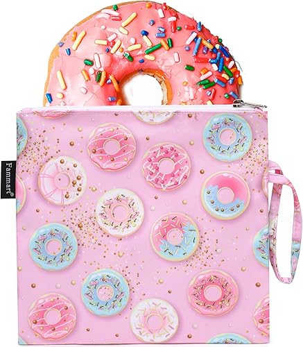 Miniatura 5 de Bolsa de sándwich reutilizable para niños y adultos, bolsa de almuerzo de doble capa con asa, lavable, segura para alimentos, sin BPA (1 paquete,