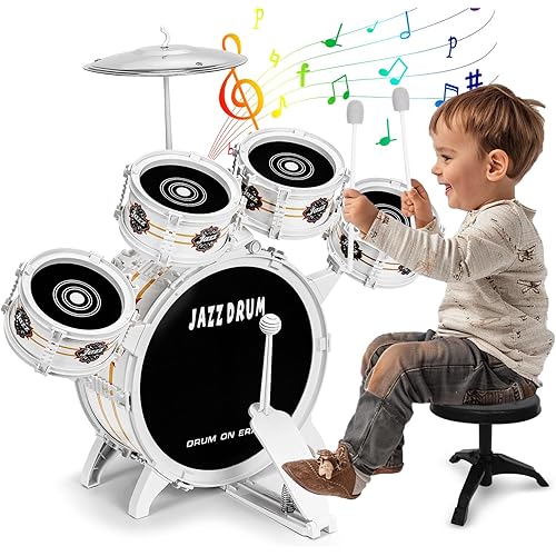 Drum Set for Toddlers 1-3 - Musical Toy Drums Set for Kids - 5 Drums Musical Instruments Toys for 3 4 Year Old Brithday Ages 3-5