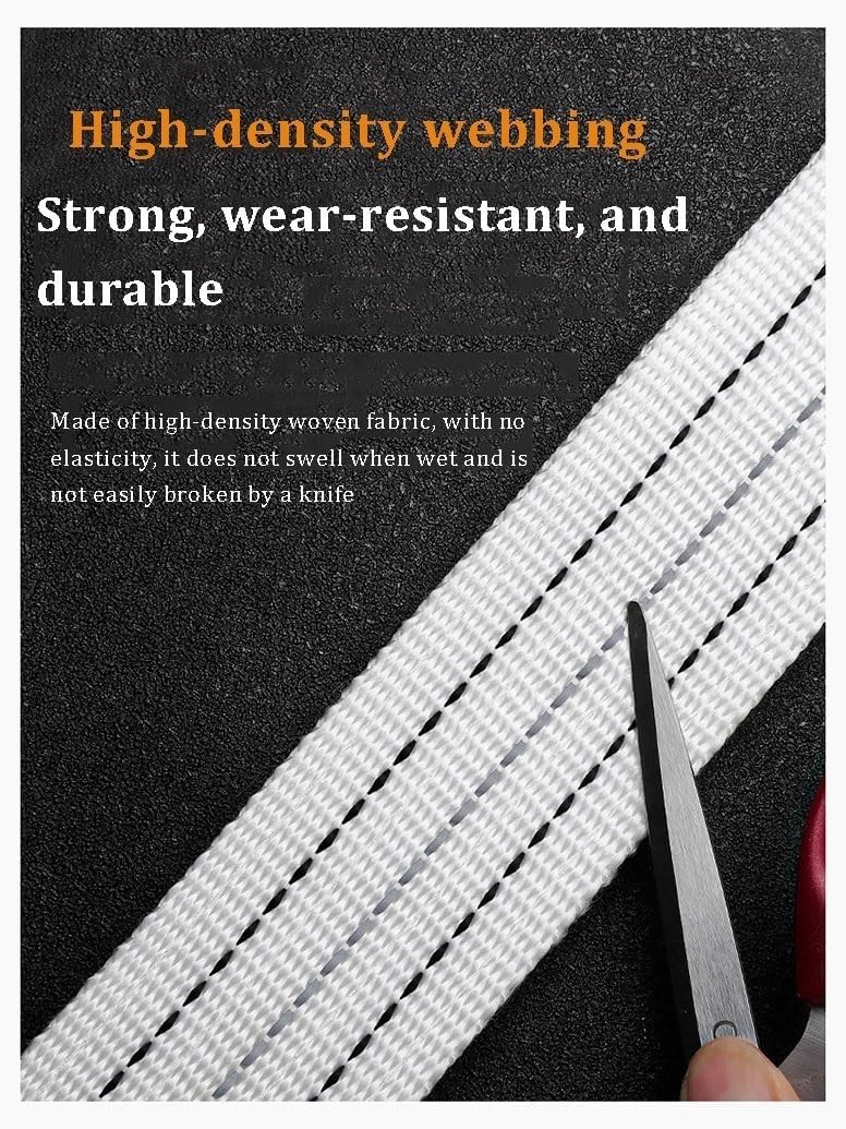 Tow Strap Heavy Duty 3" X 26Ft - 17636 LBS Break Strength 3/4 D Ring Shackles (2pcs) Emergency Recovery Strap Tow Rope for Truck SUV ATV Offroad(White,2m 5t)