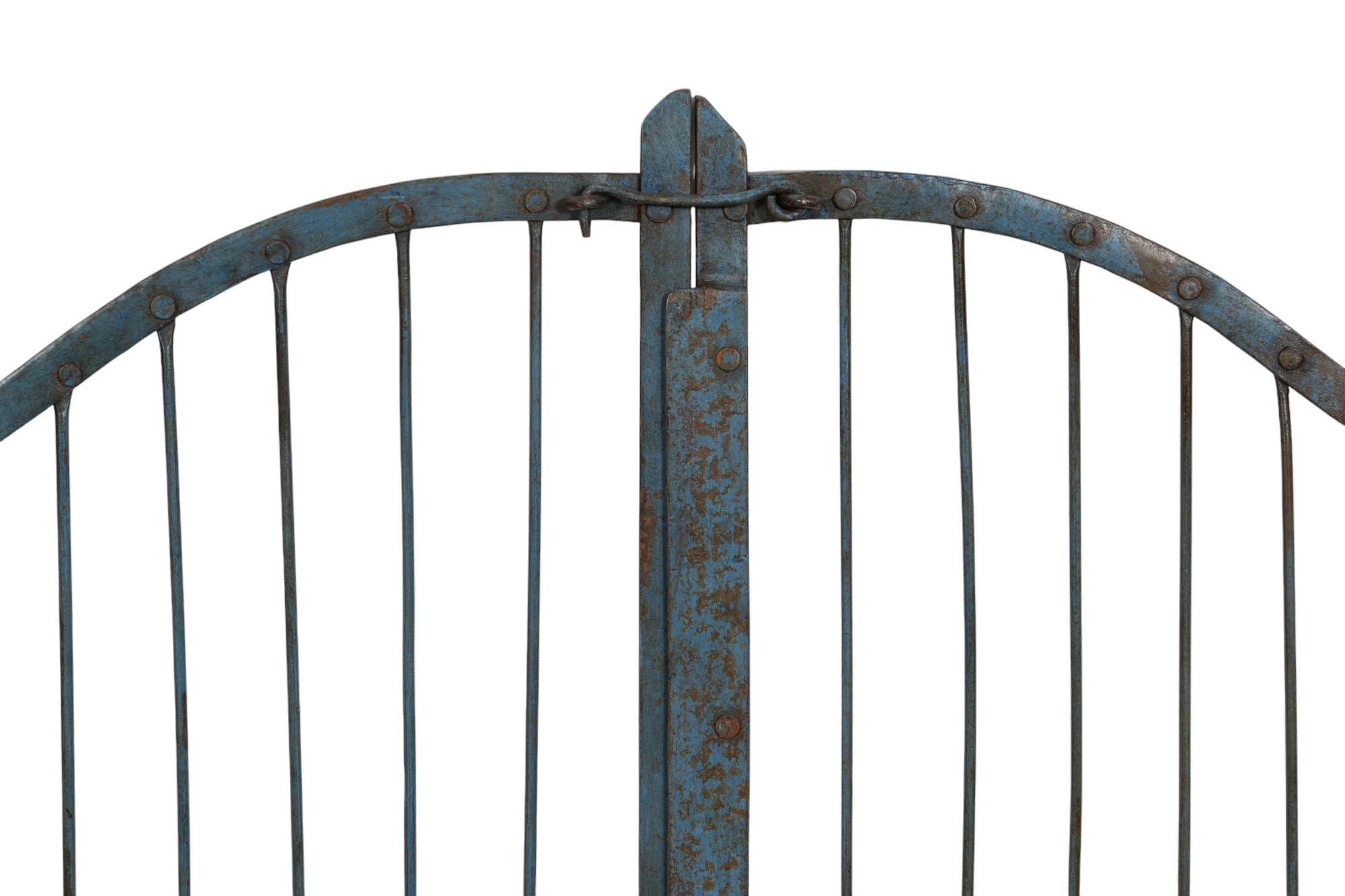 Biscottini Porte en fer pour extérieur 115x115x5 cm | Porte en fer forgé avec finition antique | Porte jardin extérieur pièce unique, Clôtures décoratives (Vert eau)