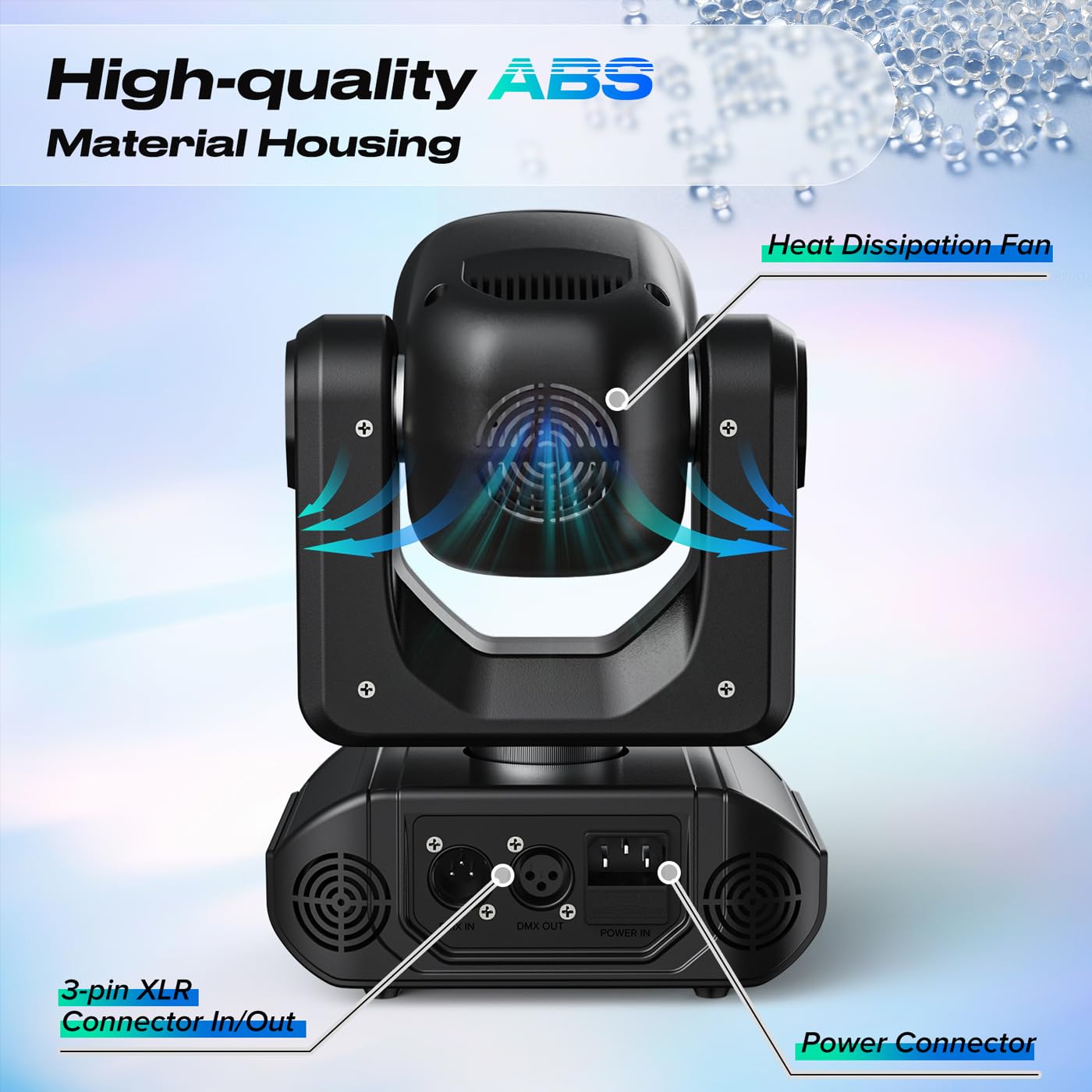 DJ Moving Head Light, Strobe Spot LED Bühnenlicht mit DMX-Controller, Fernbedienung, 8 Muster & Farbe, Dithering & Rotationsgeschwindigkeit einstellbar, Indoor Party Disco Lichter für Partys, 30 W, 1