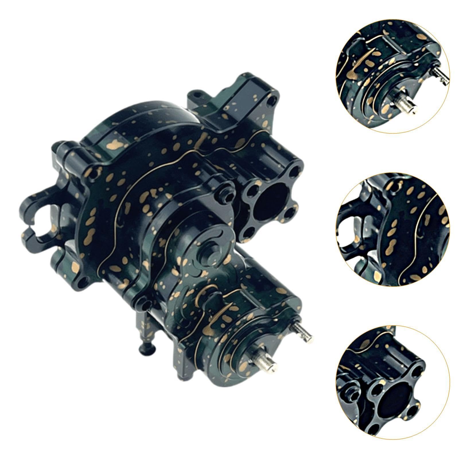 Alloggiamento Cambio RC Alluminio CNC Custodia Cambio Set Ingranaggi Integrato Ricambi Trasmissione Protezione Trasmissione E Stabilità Potenza Adatto, Verde Nero