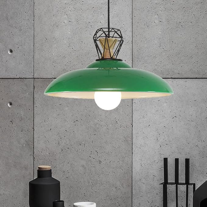 LQZCXMF Hanglamp In Retrostijl Industriële Kroonluchter Ijzeren Kachel Vernis Lampenkap Lamp Hangende Verlichtingsarmatuur Voor Keukeneiland, Slaapkamer, Eetzaal, Entree LQZCXMF photo 2