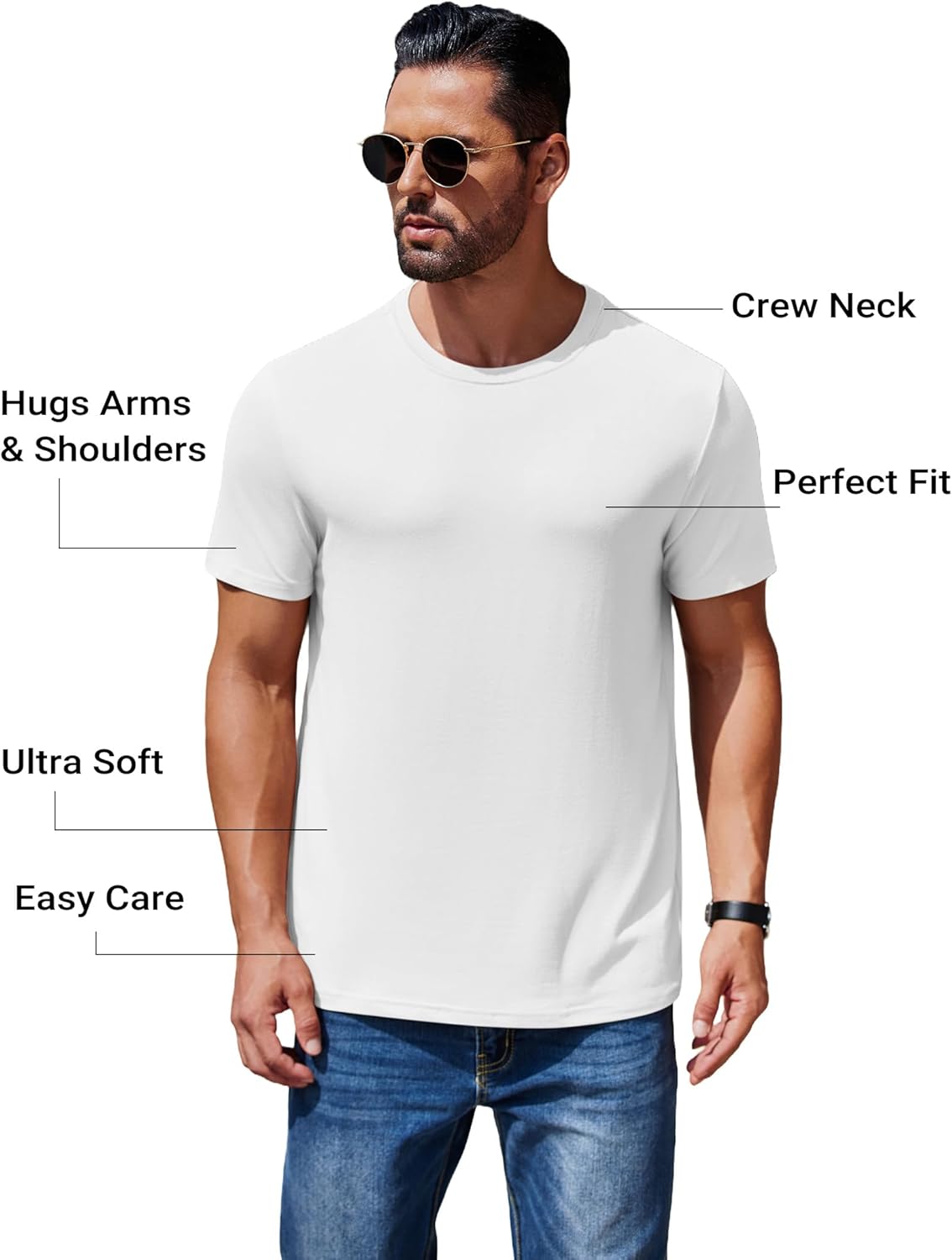COOFANDY Men's Short Sleeve T-Shirts Crew Neck Casual Summer T Shirts 1-3 Pack Basic Tee Shirt - Image 2