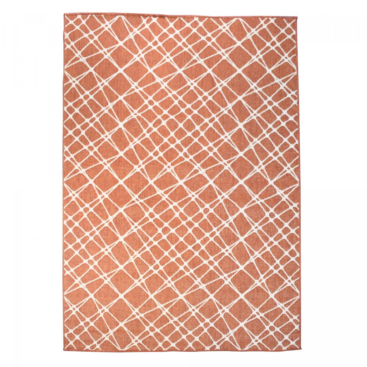 Dywan zewnętrzny 120x170 cm Prostokątny EXT DORBA dwustronny brązowy, taras, ogród nadaje się do ogrzewania podłogowego