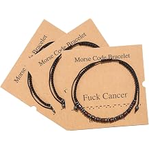 Teniinet Morse Code Bracelet,Vintage Promise Distance Friendship Bracelets Hand Made Beads String Rope Bracelet for Women Men Friend CouplesFuck Cancer 3Pcs
