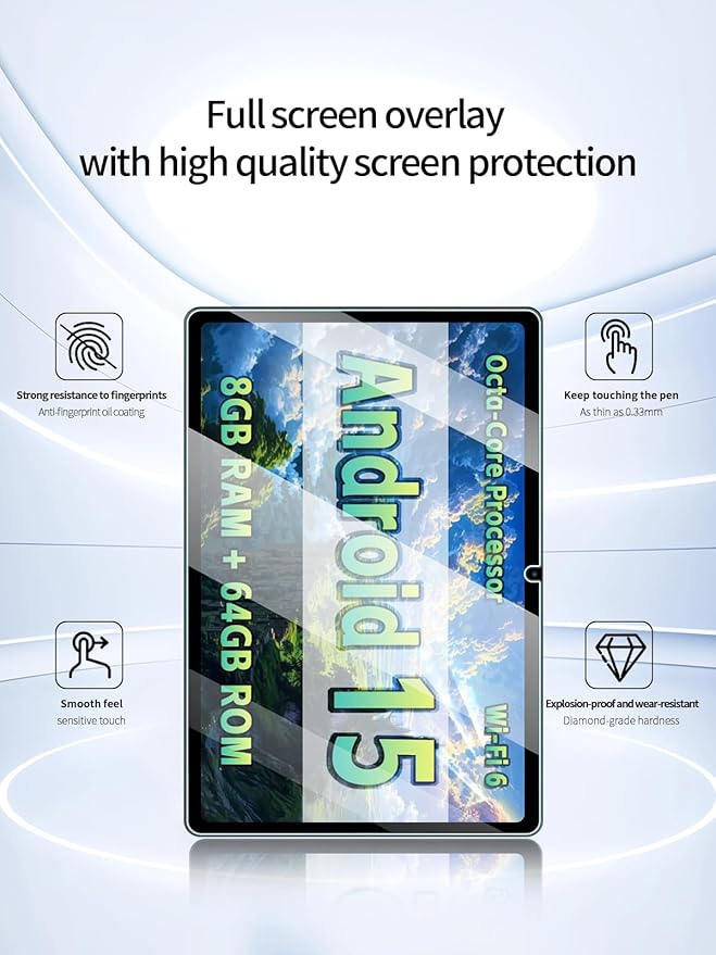Protector de Pantalla de Vidrio Templado para Tablet 10.1 Pulgadas, 2 Unidades miniatura 2